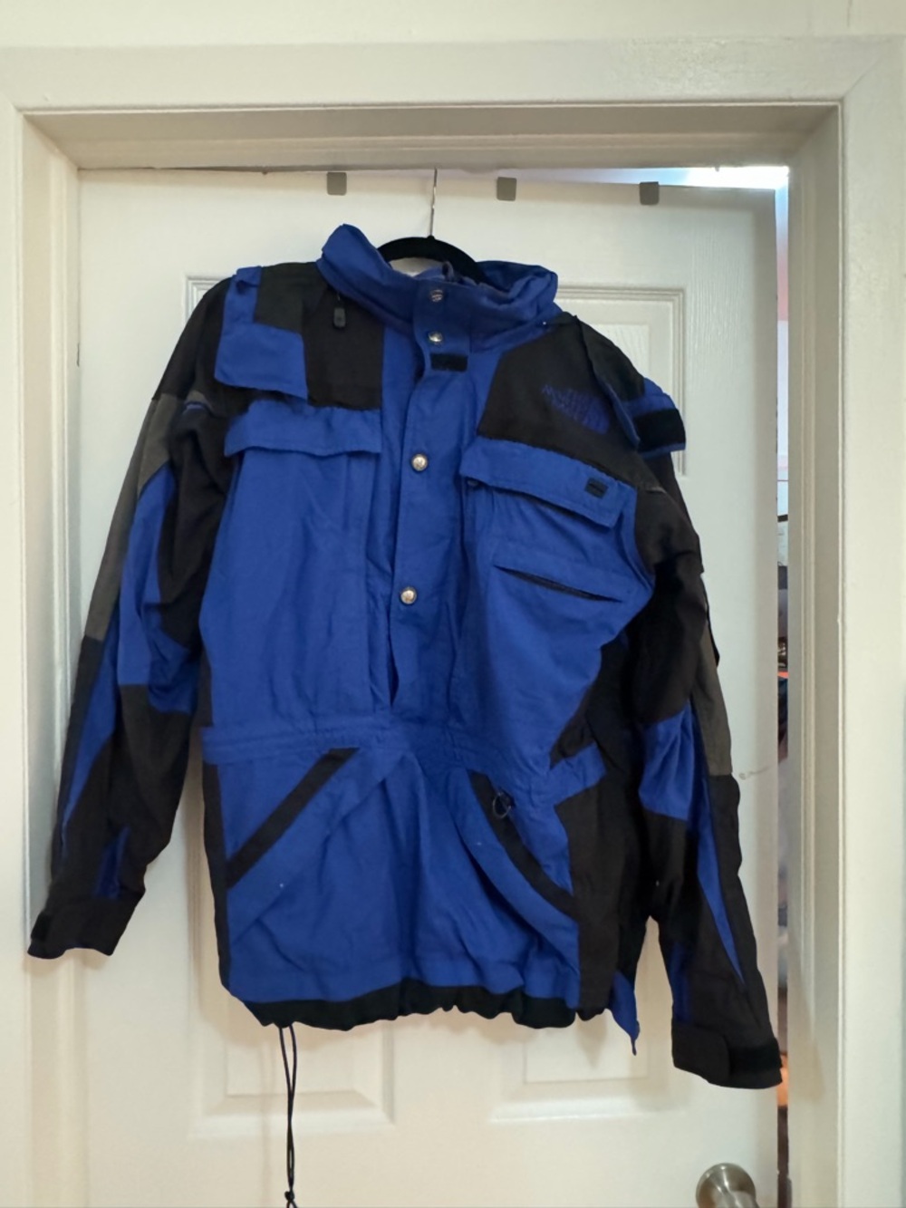 Vintage The North Face Blue and Black Ski Jacket with Hood